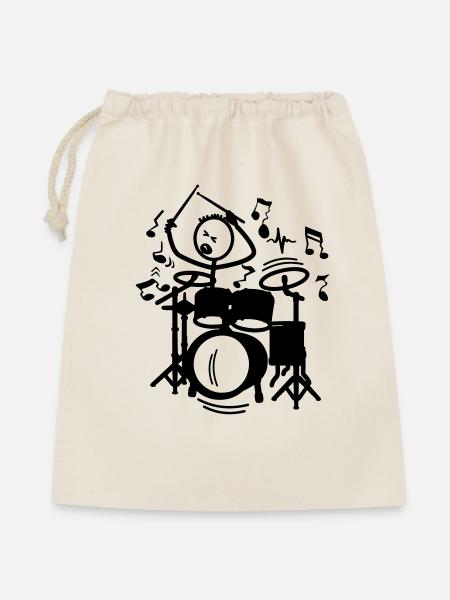 Wild Drummer Transparent - Geschenkbeutel aus Baumwolle (40 x 50 cm) - Natur