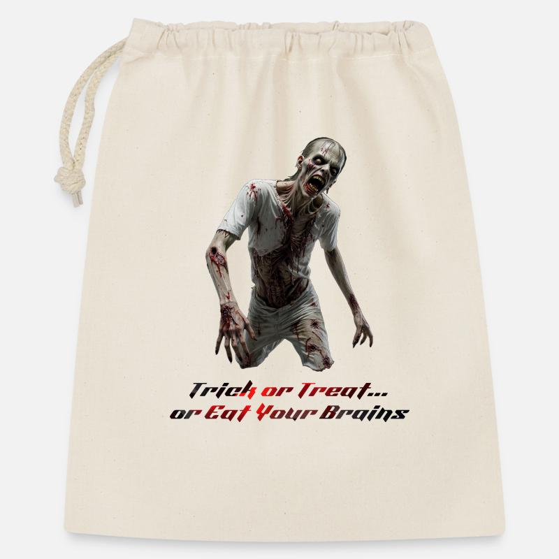 Furchteinflößender Zombie Walker – Halloween Horror Design - Geschenkbeutel aus Baumwolle (40 x 50 cm) - Natur
