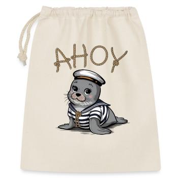 Sceau en vêtements de marin Ahoy - Sac cadeau 40 x 50 cm - nature - Devant