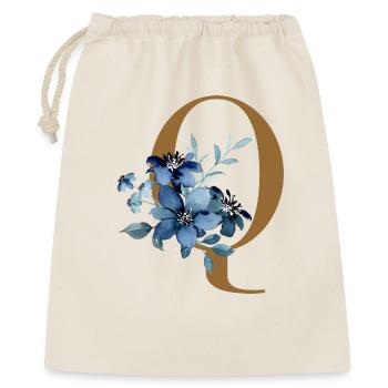 Floral Q – Lettre dorée avec des fleurs - Sac cadeau 40 x 50 cm - nature - Devant