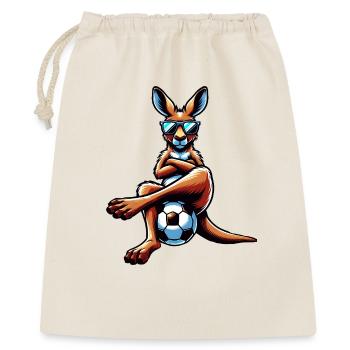 Kangourou cool avec lunettes de soleil et ballon de football - Sac cadeau 40 x 50 cm - nature - Devant