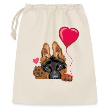 Waving German Shepherd puppy dog with a balloon - Gift Bag 40 x 50 cm - nature - Front