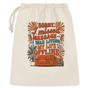 Living Life Offline Retro - Gift Bag 40 x 50 cm - nature - Front