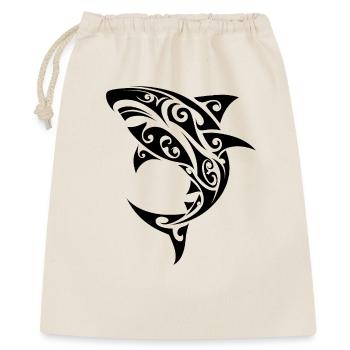 Maori-Hai-Stammestattoo - Geschenkbeutel aus Baumwolle (40 x 50 cm) - Natur - Vorne