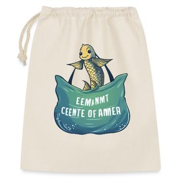 Poisson de mer joyeux avec bannière de vagues - Sac cadeau 40 x 50 cm - nature - Devant