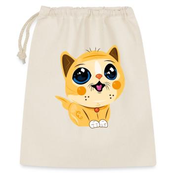 Chat Kawaii Souriant - Sac cadeau 40 x 50 cm - nature - Devant