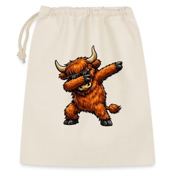 Dabbing Highland Cattle - Geschenkbeutel aus Baumwolle (40 x 50 cm) - Natur - Vorne