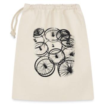 Fahrrad biker cool design style reifen speichen gr - Geschenkbeutel aus Baumwolle (40 x 50 cm) - Natur - Vorne