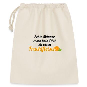 Obst Früchte Geschenkidee Früchte Funsprüche Obst - Geschenkbeutel aus Baumwolle (40 x 50 cm) - Natur - Vorne