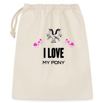 I love my Pony - Geschenkbeutel aus Baumwolle (40 x 50 cm) - Natur - Vorne