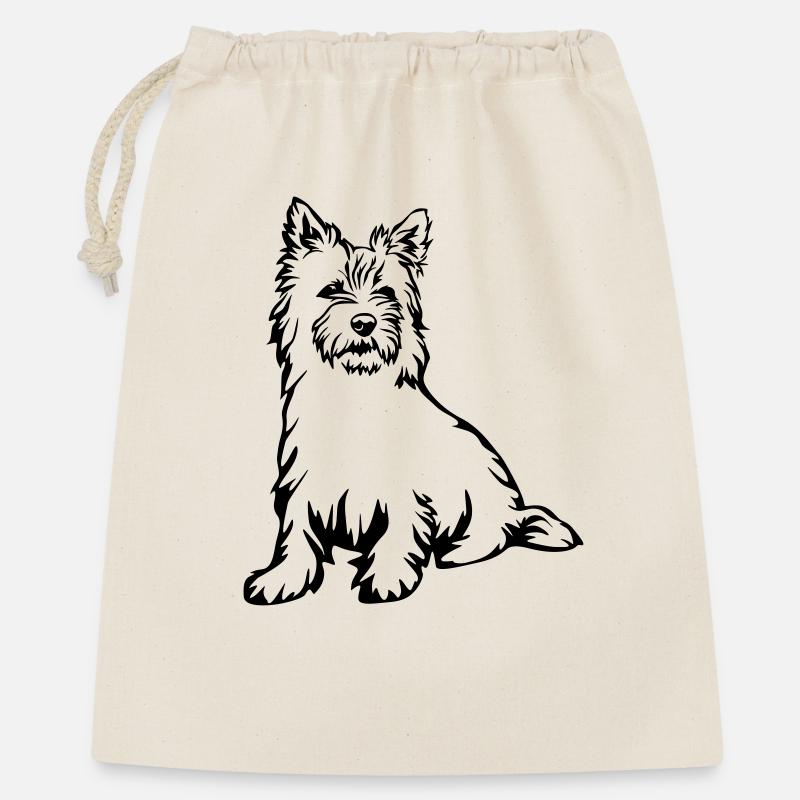 Cairn Terrier - Geschenkbeutel aus Baumwolle (40 x 50 cm) - Natur