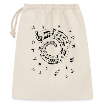 Musiknoten - Geschenkbeutel aus Baumwolle (40 x 50 cm) - Natur - Vorne