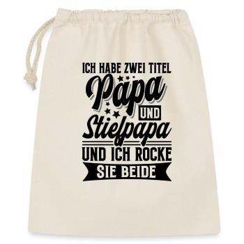 Papa Vater Stiefvater - Geschenkbeutel aus Baumwolle (40 x 50 cm) - Natur - Vorne
