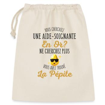Vous Cherchiez une Aide-Soignante en Or? - Humour - Sac cadeau 40 x 50 cm - nature - Devant