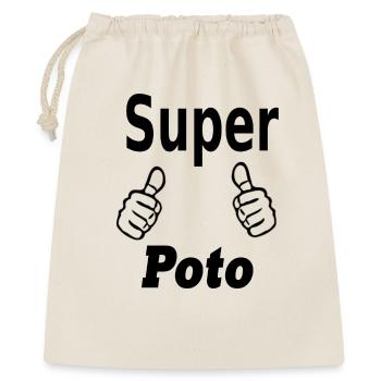 super poto, amitié, copinage - Sac cadeau 40 x 50 cm - nature - Devant