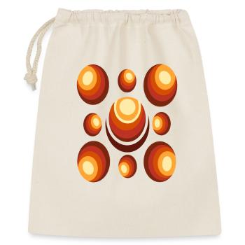 Halbmond Retro Kreismuster - Geschenkbeutel aus Baumwolle (40 x 50 cm) - Natur - Vorne