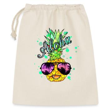 Vampir Ananas mit cooler Sonnenbrille - Geschenkbeutel aus Baumwolle (40 x 50 cm) - Natur - Vorne