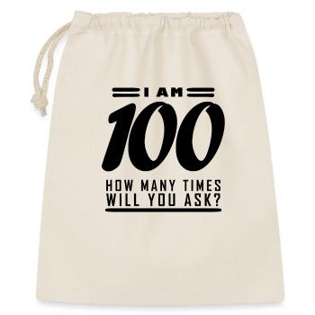I am 100 – 100th birthday gift - Gift Bag 40 x 50 cm - nature - Front