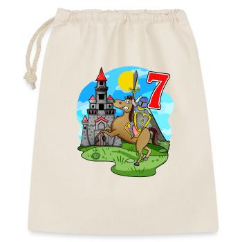 Ritter 7. Geburtstag 7 Jahre Junge Geschenk - Geschenkbeutel aus Baumwolle (40 x 50 cm) - Natur - Vorne