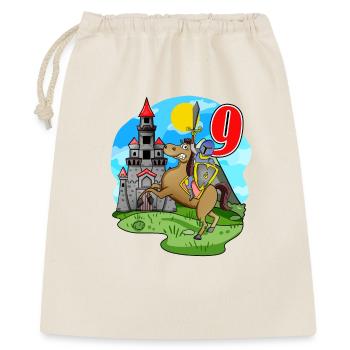 Ritter 9. Geburtstag 9 Jahre Junge Geschenk - Geschenkbeutel aus Baumwolle (40 x 50 cm) - Natur - Vorne