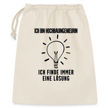 Hochbauingenieurin - Geschenkbeutel aus Baumwolle (40 x 50 cm) - Natur - Vorne