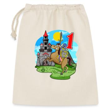 Ritter 1. Geburtstag 1 Jahre Junge Geschenk - Geschenkbeutel aus Baumwolle (40 x 50 cm) - Natur - Vorne