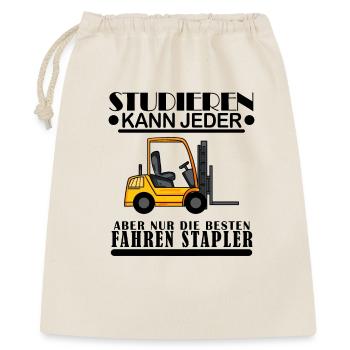Staplerfahrer Gabelstapler Lager Logistik - Geschenkbeutel aus Baumwolle (40 x 50 cm) - Natur - Vorne