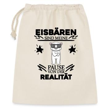 Eisbär Polarbär Bär - Geschenkbeutel aus Baumwolle (40 x 50 cm) - Natur - Vorne