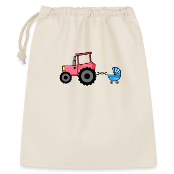 Tractor with baby cart - Gift Bag 40 x 50 cm - nature - Front