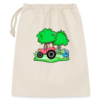 Tractor with baby cart - Gift Bag 40 x 50 cm - nature - Front