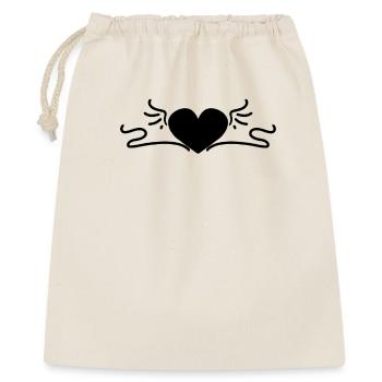 Cœur Noir - Sac cadeau 40 x 50 cm - nature - Devant