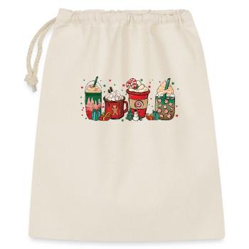 Weihnachts-kaffeetasse - Geschenkbeutel aus Baumwolle (40 x 50 cm) - Natur - Vorne
