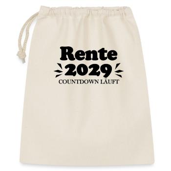 Rente 2029 Ruhestand Rentner Renteneintritt - Geschenkbeutel aus Baumwolle (40 x 50 cm) - Natur - Vorne