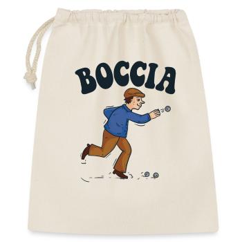 Bocciaspieler Bekleidung mit Boccia Kugeln Boccia - Geschenkbeutel aus Baumwolle (40 x 50 cm) - Natur - Vorne