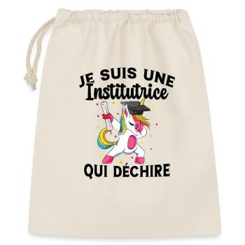 Femme Institutrice Qui Déchire Idée Enseignant - Sac cadeau 40 x 50 cm - nature - Devant