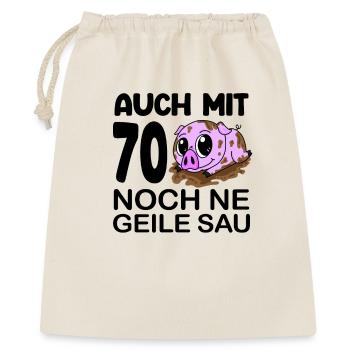 70 Jahre Geburtstag - Geschenkbeutel aus Baumwolle (40 x 50 cm) - Natur - Vorne