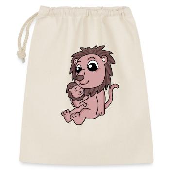 Famille Léo - Lion avec bébé - Sac cadeau 40 x 50 cm - nature - Devant