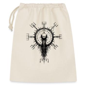Vegvisir Totenkopf Wikinger Runen Kompass Okkult - Geschenkbeutel aus Baumwolle (40 x 50 cm) - Natur - Vorne