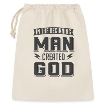 Atheist Man Created God Anti Religion Agnostiker - Geschenkbeutel aus Baumwolle (40 x 50 cm) - Natur - Vorne