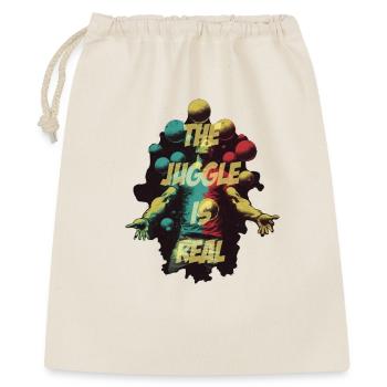 Jongleur mit Schriftzug - Geschenkbeutel aus Baumwolle (40 x 50 cm) - Natur - Vorne