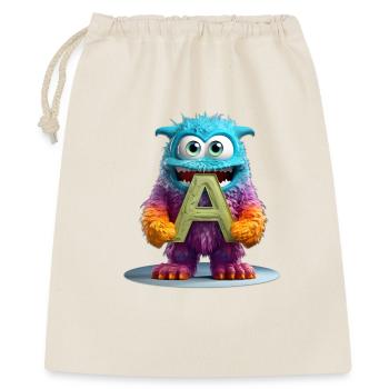 Monstre multicolore avec la lettre A - Sac cadeau 40 x 50 cm - nature - Devant