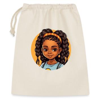 Mariée afro artistique aux cheveux colorés - Sac cadeau 40 x 50 cm - nature - Devant