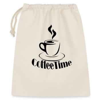 Coffee Time - Geschenkbeutel aus Baumwolle (40 x 50 cm) - Natur - Vorne