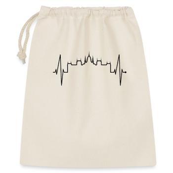 Budapest Skyline Herzschlag Ungarn Herz Budapester - Geschenkbeutel aus Baumwolle (40 x 50 cm) - Natur - Vorne