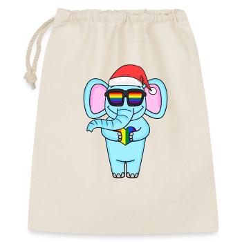 Elephant Christmas Rainbow Color Broh - Gift Bag 40 x 50 cm - nature - Front