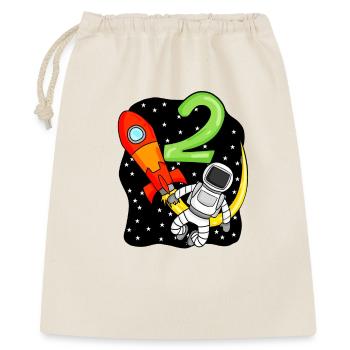 2 Anniversaire Garçon Astronaute - Sac cadeau 40 x 50 cm - nature - Devant