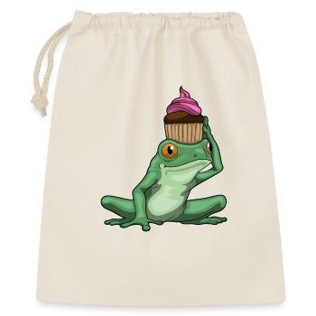 Frosch Muffin - Geschenkbeutel aus Baumwolle (40 x 50 cm) - Natur - Vorne
