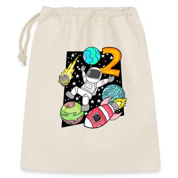 2 Anniversaire Garçon Astronaute - Sac cadeau 40 x 50 cm - nature - Devant