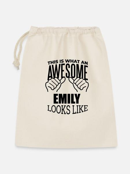 Emily Emily Emily - Geschenkbeutel aus Baumwolle (40 x 50 cm) - Natur