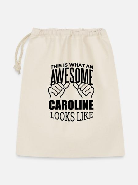 Caroline Caroline Caroline - Geschenkbeutel aus Baumwolle (40 x 50 cm) - Natur